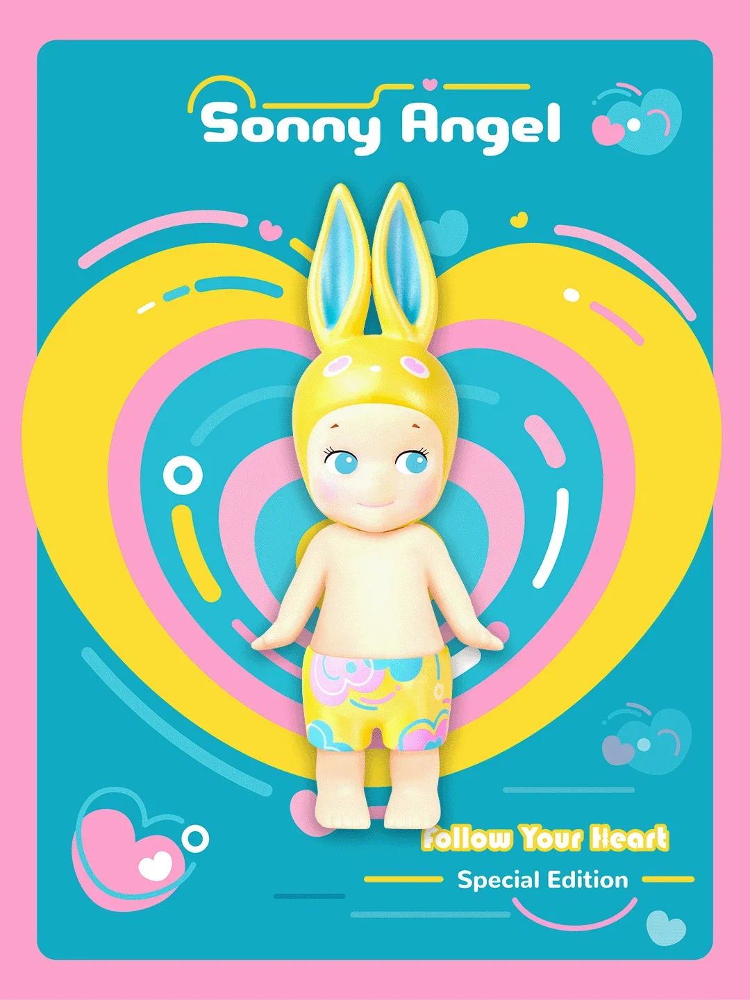 Sonny Angel Limited Edition mini figure "Follow Your Heart" Blue and Yellow set