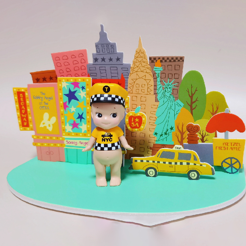 Sonny Angel New York Blind Box Big Apple Broadway Yellow Cab Statue of Liberty Doll Mini Action Figures Kids Cute Toys