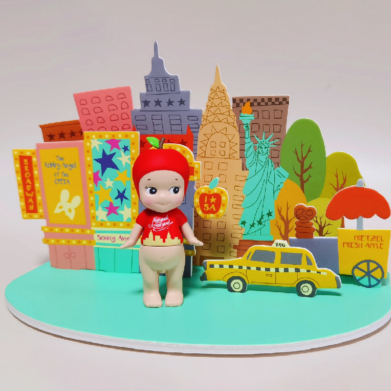Sonny Angel New York Blind Box Big Apple Broadway Yellow Cab Statue of Liberty Doll Mini Action Figures Kids Cute Toys