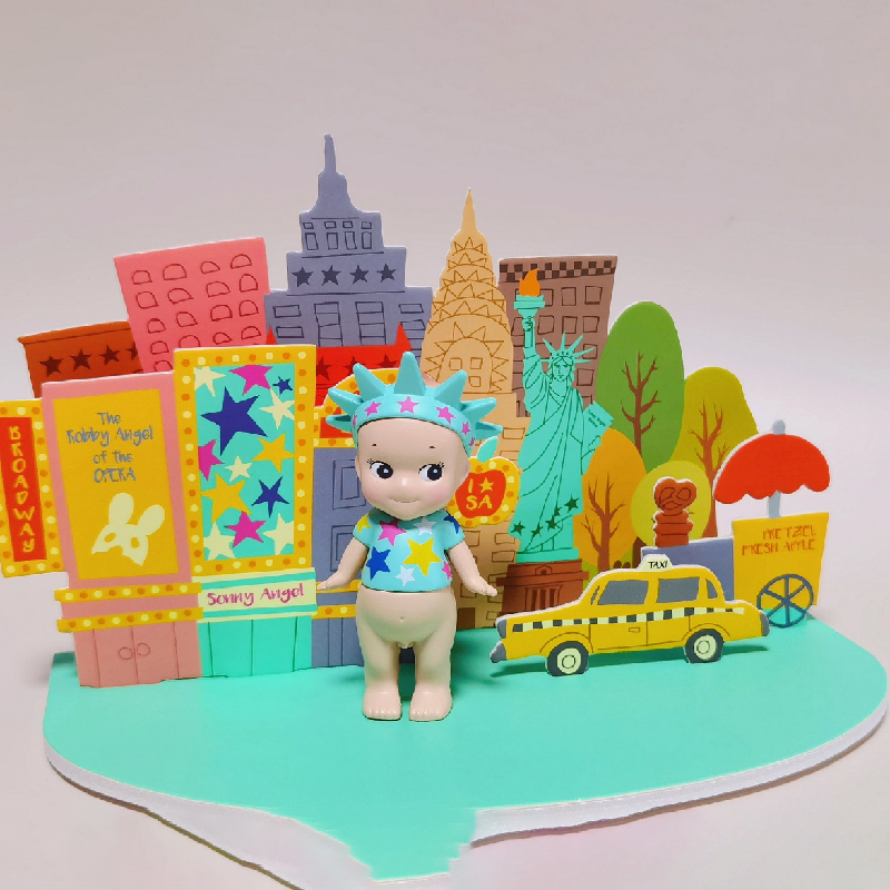Sonny Angel New York Blind Box Big Apple Broadway Yellow Cab Statue of Liberty Doll Mini Action Figures Kids Cute Toys