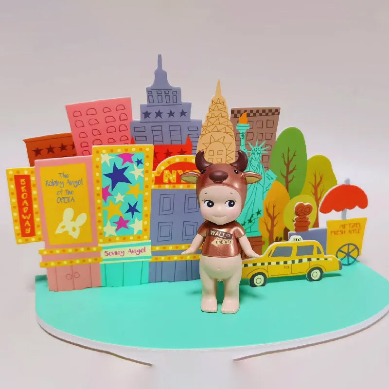 Sonny Angel New York Blind Box Big Apple Broadway Yellow Cab Statue of Liberty Doll Mini Action Figures Kids Cute Toys